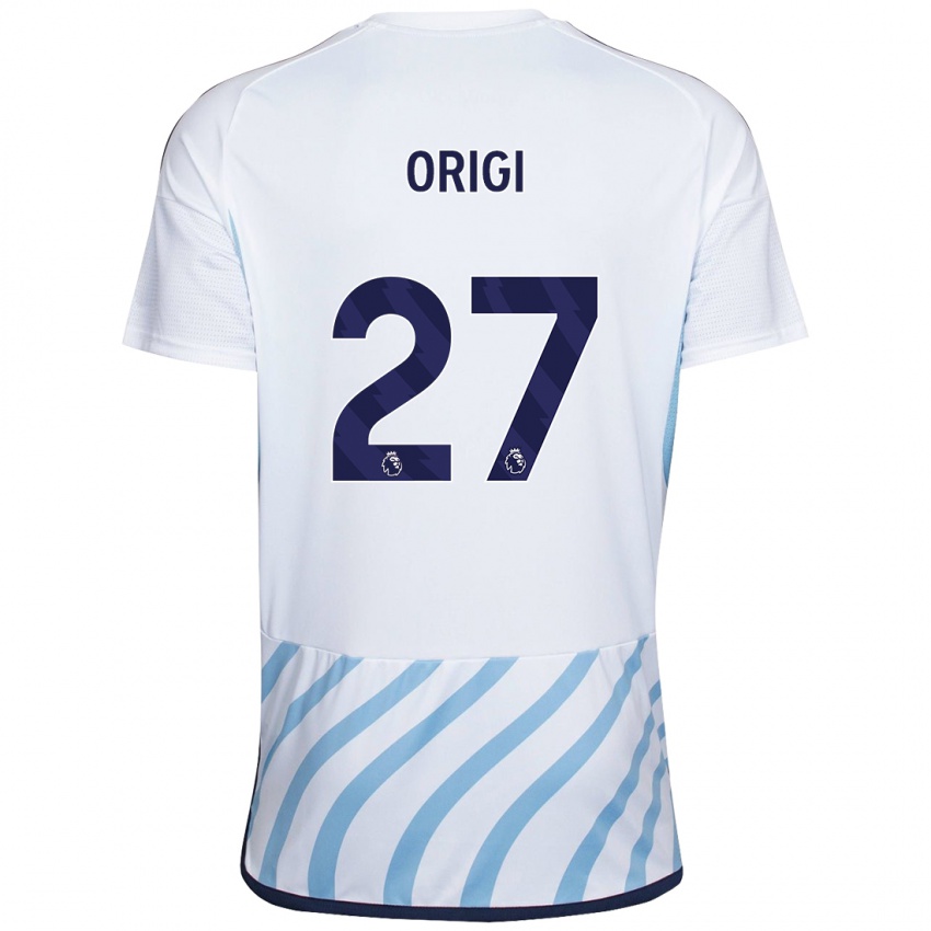 Børn Divock Origi #27 Hvid Blå Udebane Spillertrøjer 2023/24 Trøje T-Shirt