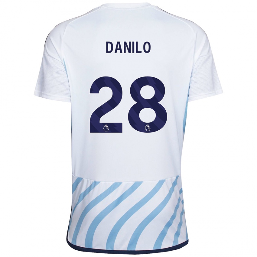 Børn Danilo #28 Hvid Blå Udebane Spillertrøjer 2023/24 Trøje T-Shirt