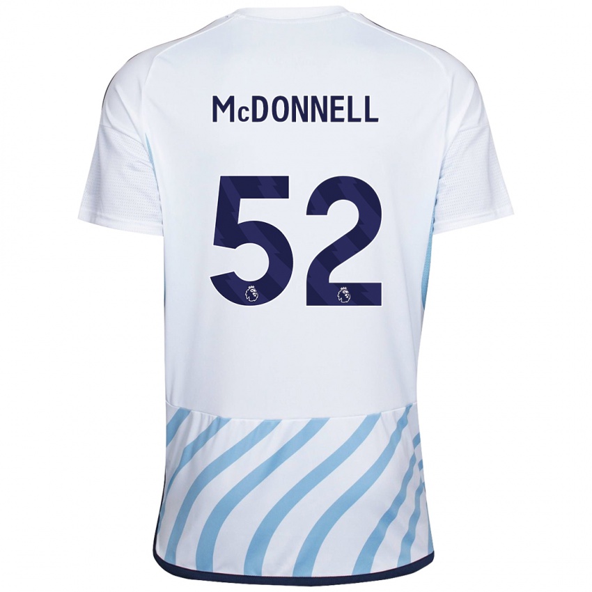 Børn Jamie Mcdonnell #52 Hvid Blå Udebane Spillertrøjer 2023/24 Trøje T-Shirt