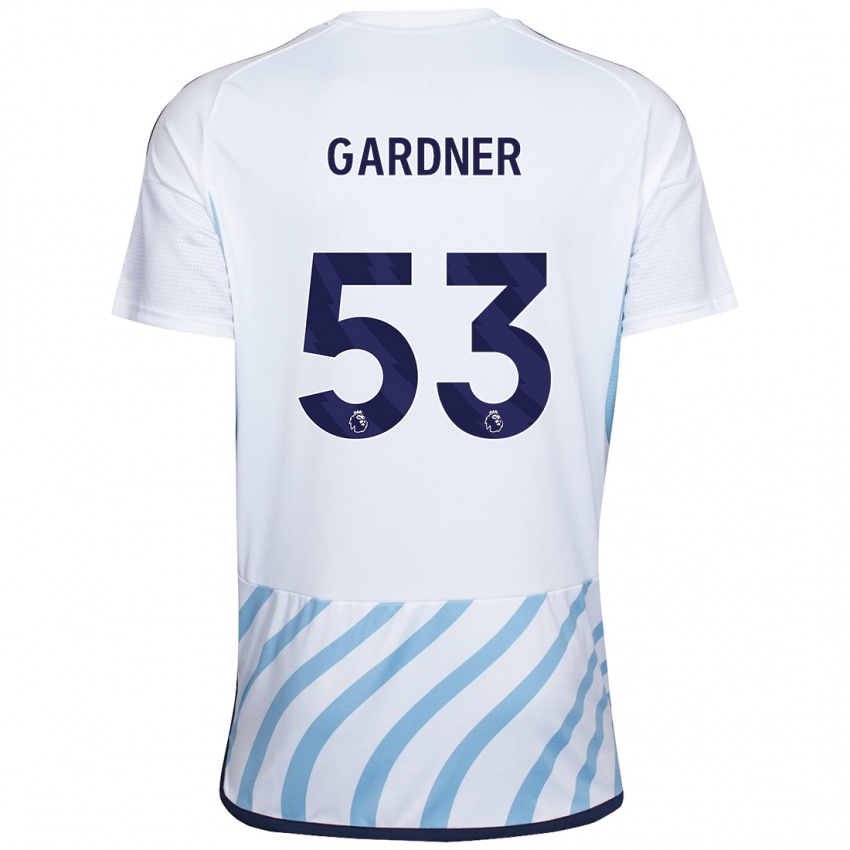 Børn Joe Gardner #53 Hvid Blå Udebane Spillertrøjer 2023/24 Trøje T-Shirt