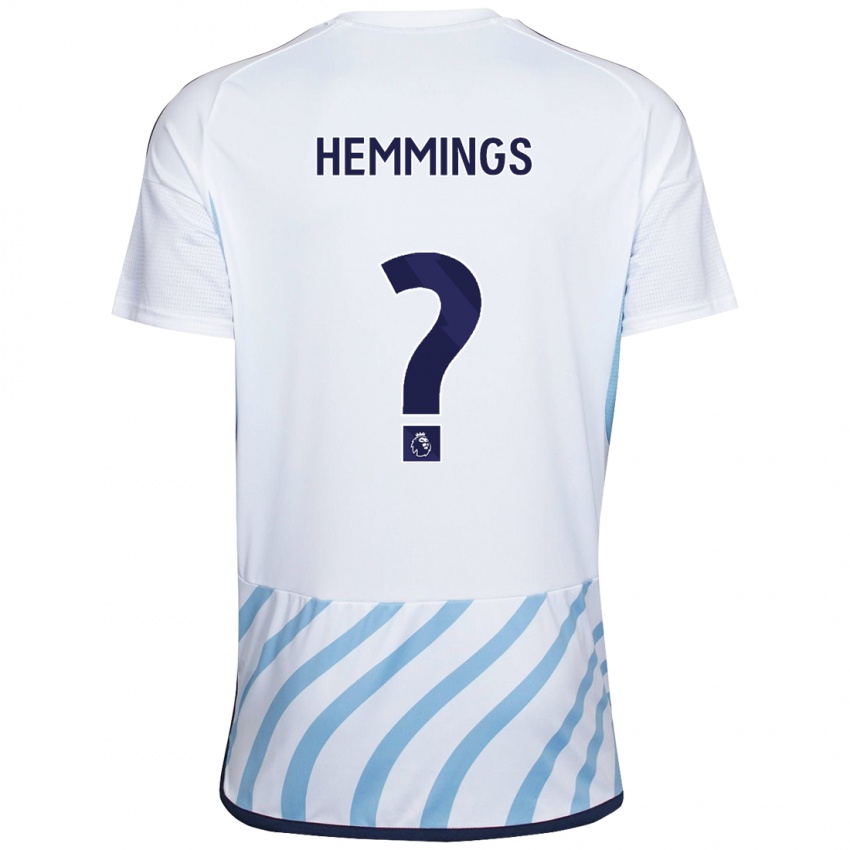 Børn George Hemmings #0 Hvid Blå Udebane Spillertrøjer 2023/24 Trøje T-Shirt