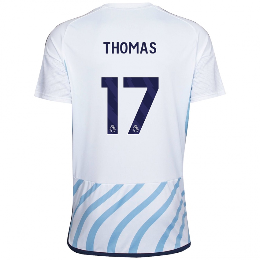 Børn Freya Thomas #17 Hvid Blå Udebane Spillertrøjer 2023/24 Trøje T-Shirt