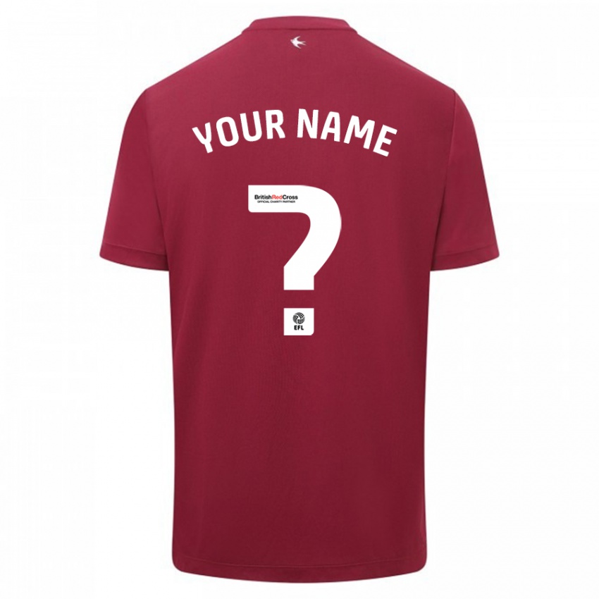 Børn Dit Navn #0 Rød Udebane Spillertrøjer 2023/24 Trøje T-Shirt