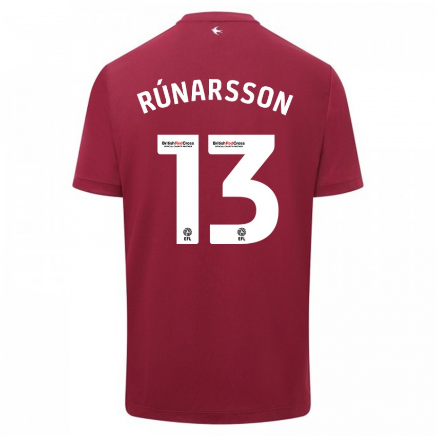 Børn Runar Alex Runarsson #13 Rød Udebane Spillertrøjer 2023/24 Trøje T-Shirt
