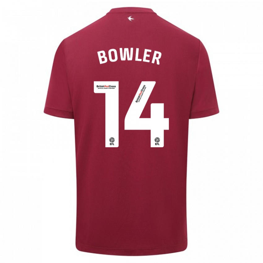 Børn Josh Bowler #14 Rød Udebane Spillertrøjer 2023/24 Trøje T-Shirt