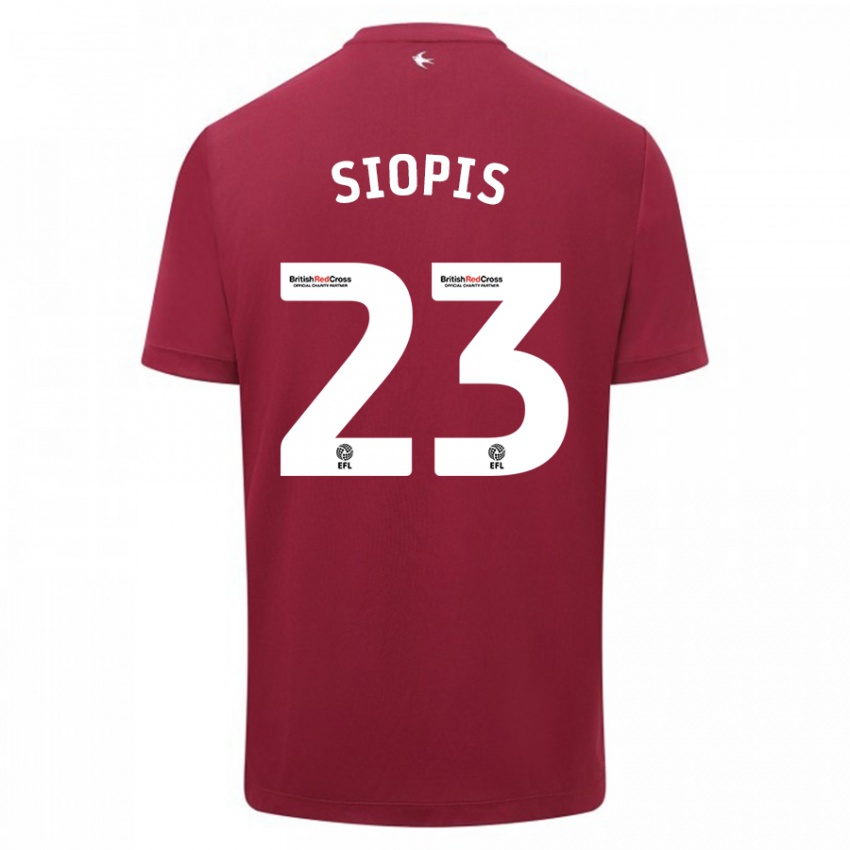 Børn Manolis Siopis #23 Rød Udebane Spillertrøjer 2023/24 Trøje T-Shirt