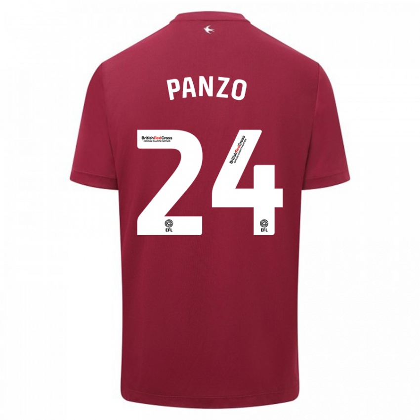 Børn Jonathan Panzo #24 Rød Udebane Spillertrøjer 2023/24 Trøje T-Shirt