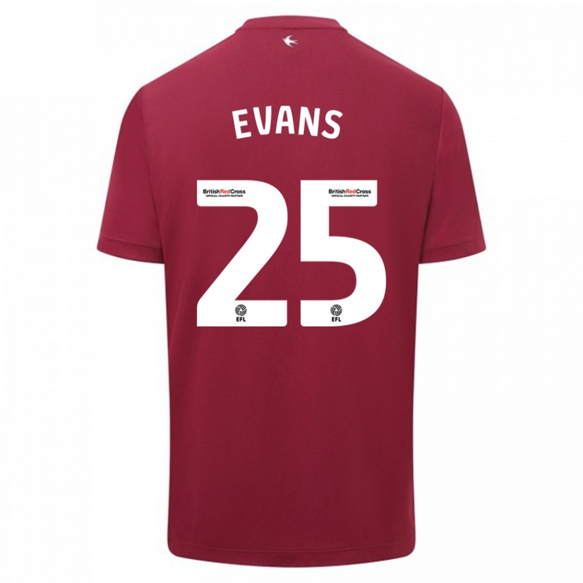Børn Kieron Evans #25 Rød Udebane Spillertrøjer 2023/24 Trøje T-Shirt