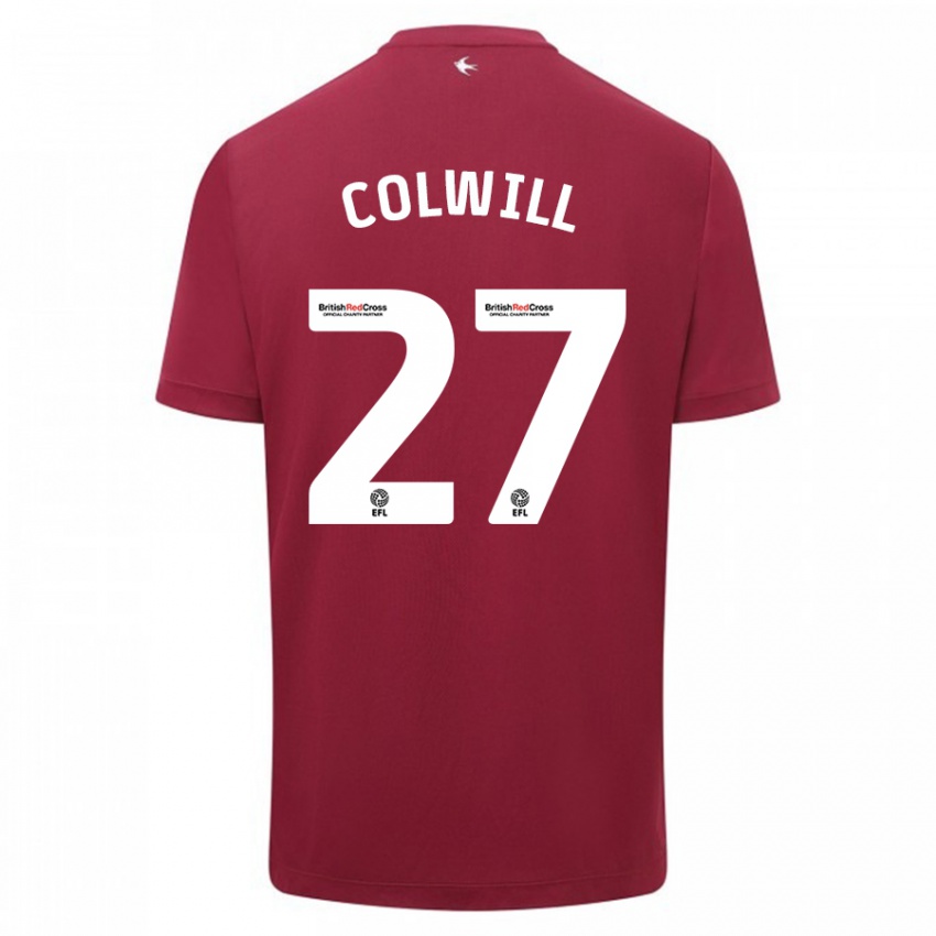 Børn Rubin Colwill #27 Rød Udebane Spillertrøjer 2023/24 Trøje T-Shirt