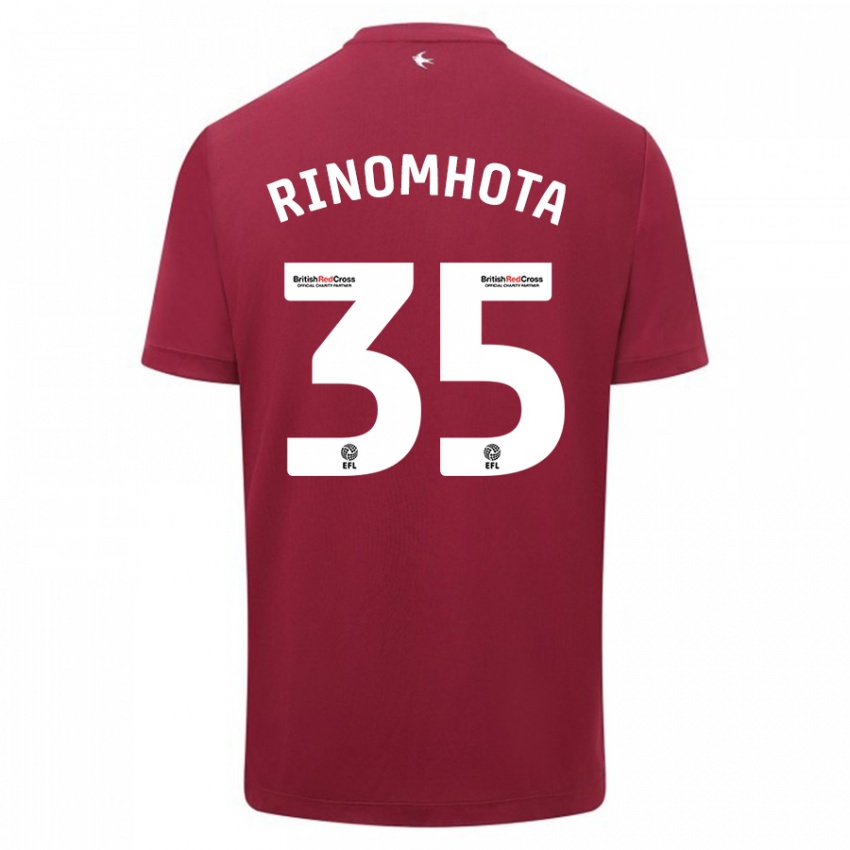 Børn Andy Rinomhota #35 Rød Udebane Spillertrøjer 2023/24 Trøje T-Shirt