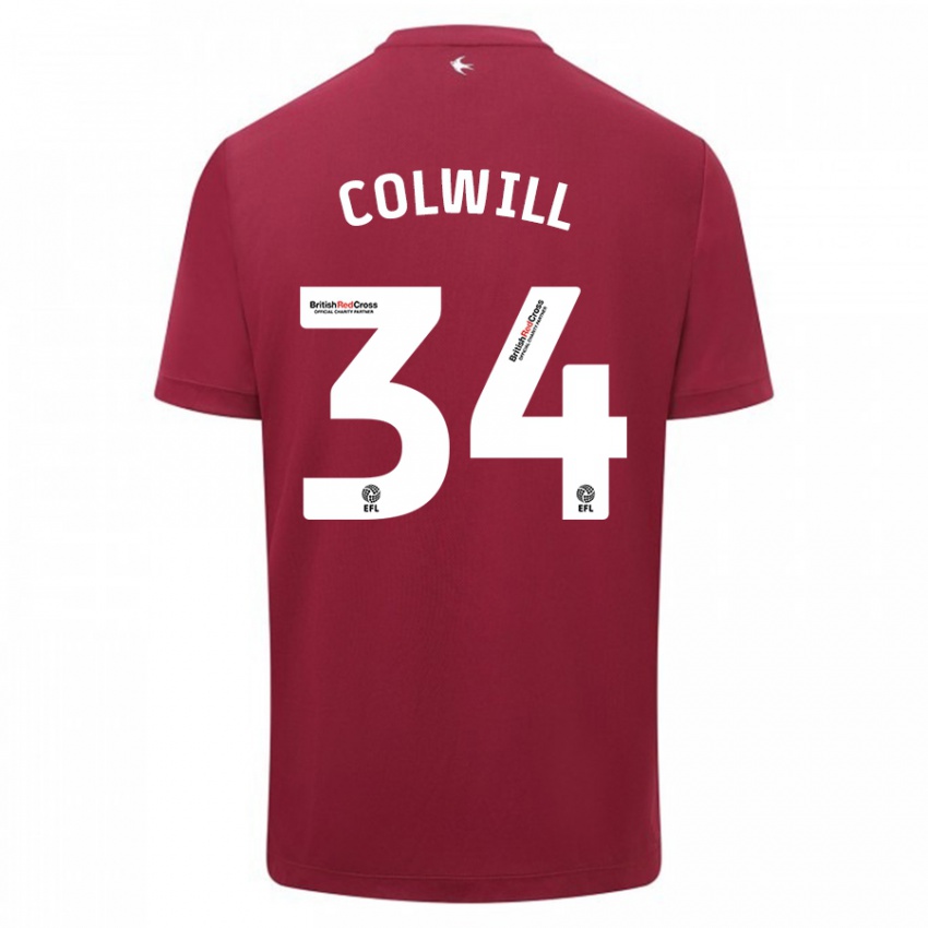 Børn Joel Colwill #34 Rød Udebane Spillertrøjer 2023/24 Trøje T-Shirt