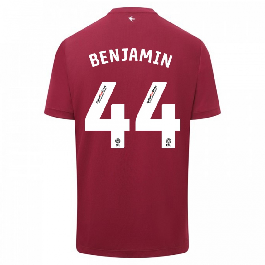 Børn Xavier Benjamin #44 Rød Udebane Spillertrøjer 2023/24 Trøje T-Shirt