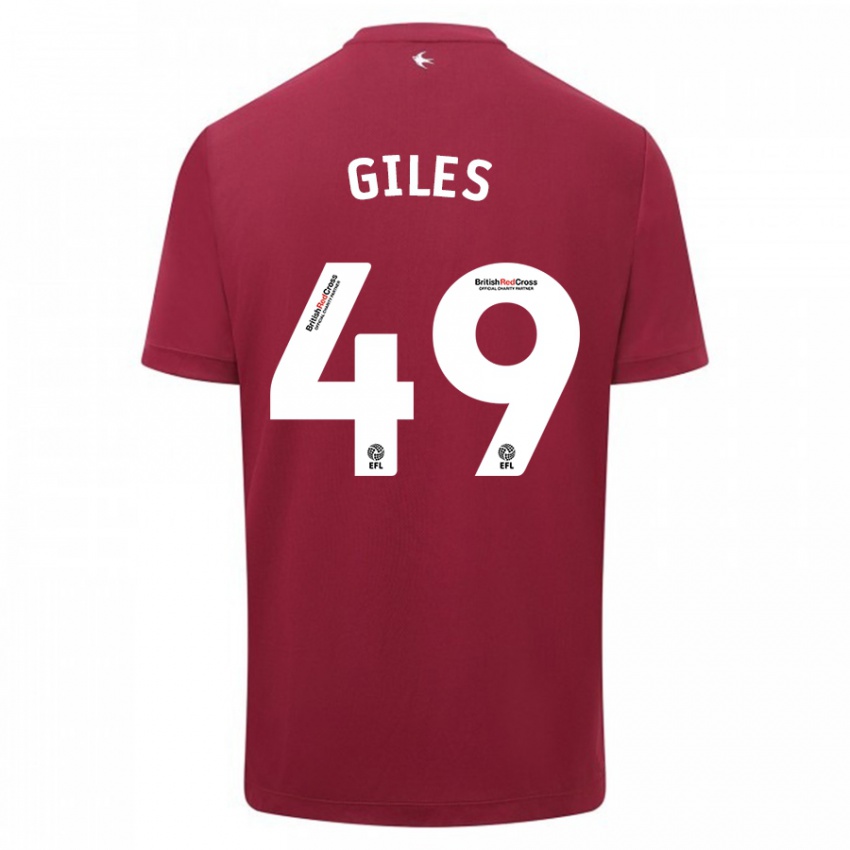 Børn Luey Giles #49 Rød Udebane Spillertrøjer 2023/24 Trøje T-Shirt