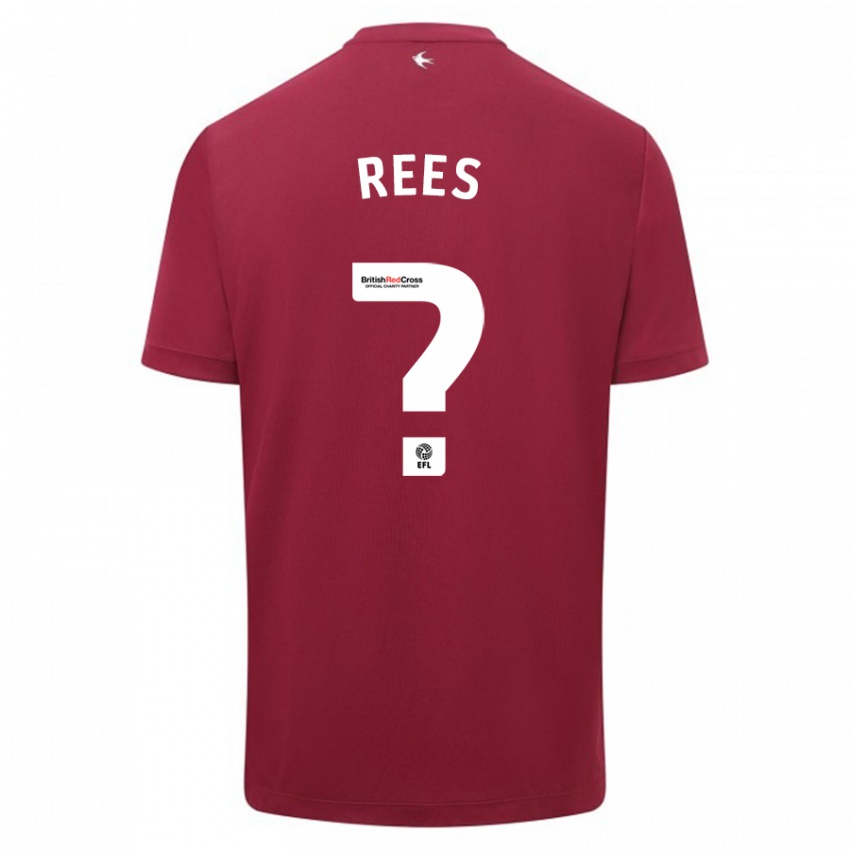 Børn Osian Rees #0 Rød Udebane Spillertrøjer 2023/24 Trøje T-Shirt