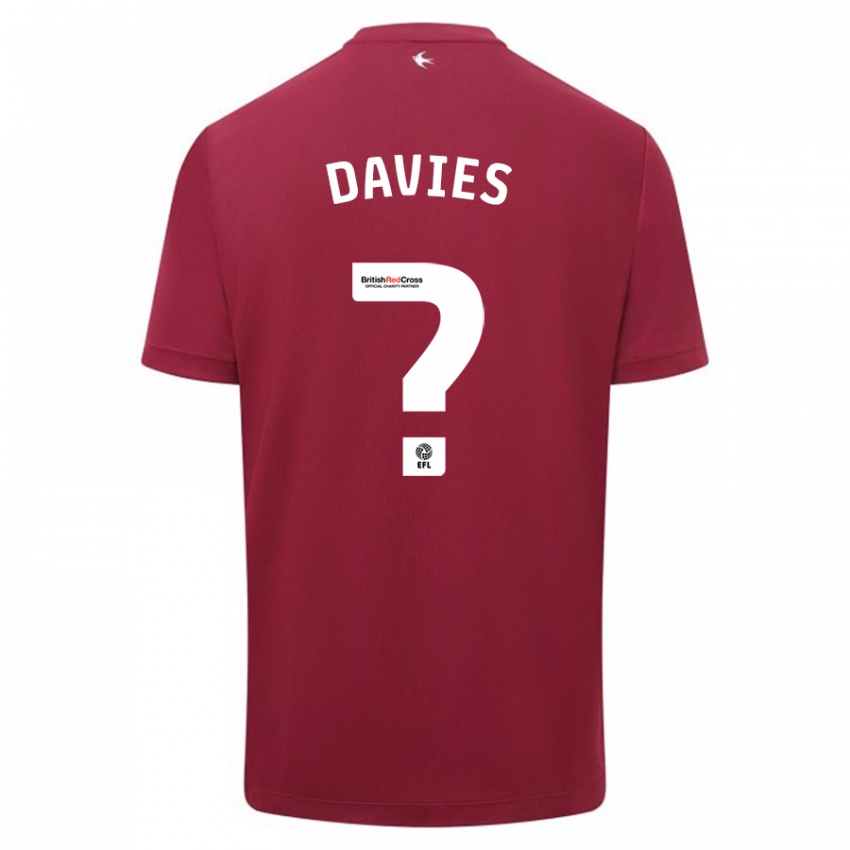 Børn Jake Davies #0 Rød Udebane Spillertrøjer 2023/24 Trøje T-Shirt