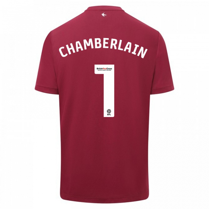 Børn Ceryn Chamberlain #1 Rød Udebane Spillertrøjer 2023/24 Trøje T-Shirt