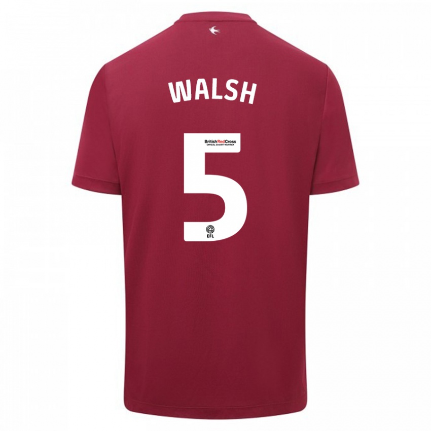 Børn Siobhan Walsh #5 Rød Udebane Spillertrøjer 2023/24 Trøje T-Shirt