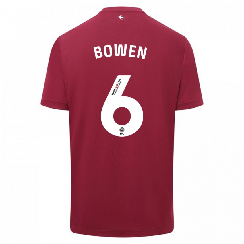 Børn Megan Bowen #6 Rød Udebane Spillertrøjer 2023/24 Trøje T-Shirt