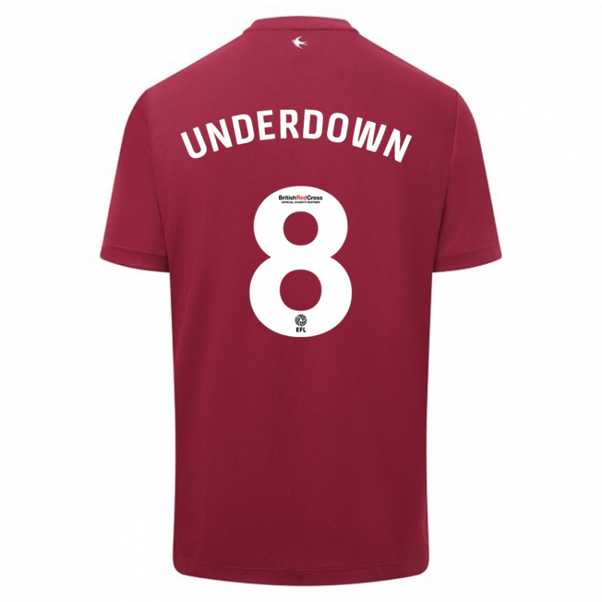 Børn Kanisha Underdown #8 Rød Udebane Spillertrøjer 2023/24 Trøje T-Shirt