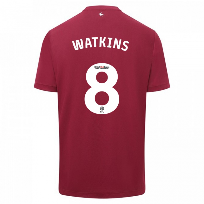 Børn Seren Watkins #8 Rød Udebane Spillertrøjer 2023/24 Trøje T-Shirt