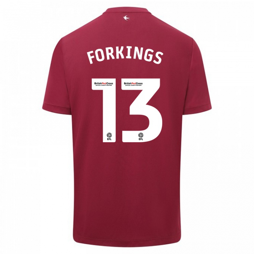 Børn Amelia Forkings #13 Rød Udebane Spillertrøjer 2023/24 Trøje T-Shirt