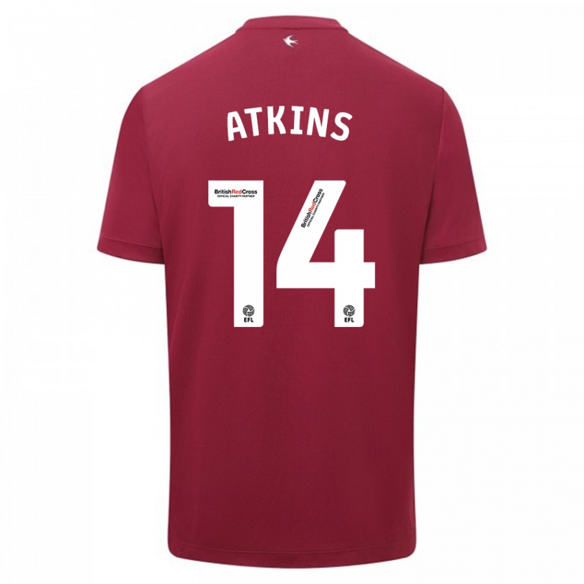 Børn Zoe Atkins #14 Rød Udebane Spillertrøjer 2023/24 Trøje T-Shirt