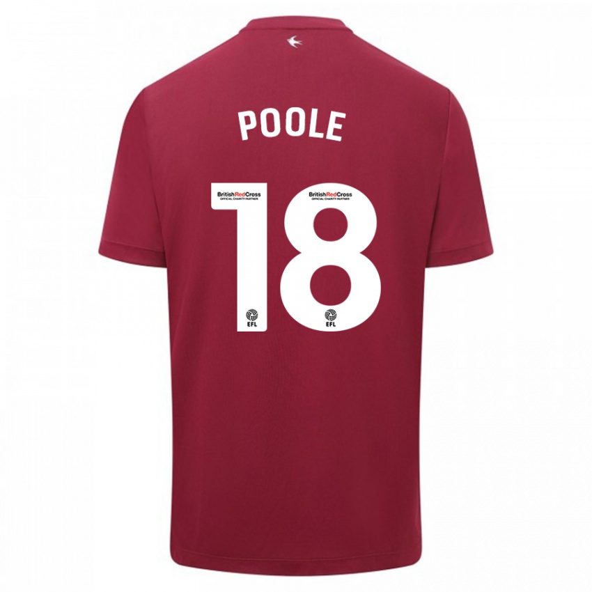 Børn Phoebie Poole #18 Rød Udebane Spillertrøjer 2023/24 Trøje T-Shirt