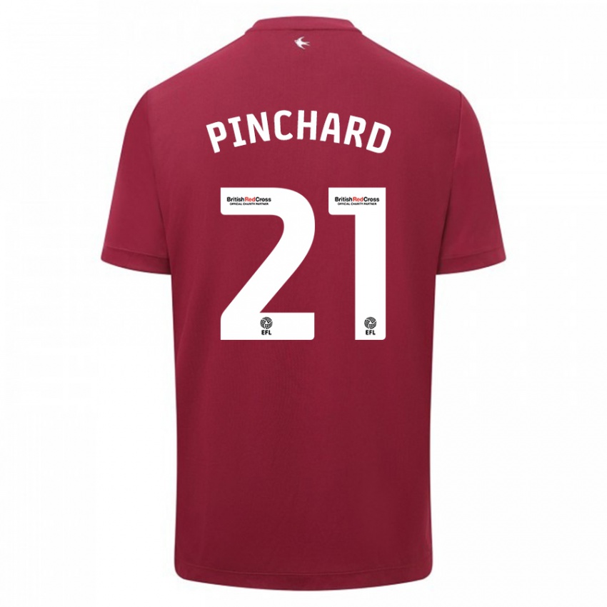 Børn Cerys Pinchard #21 Rød Udebane Spillertrøjer 2023/24 Trøje T-Shirt