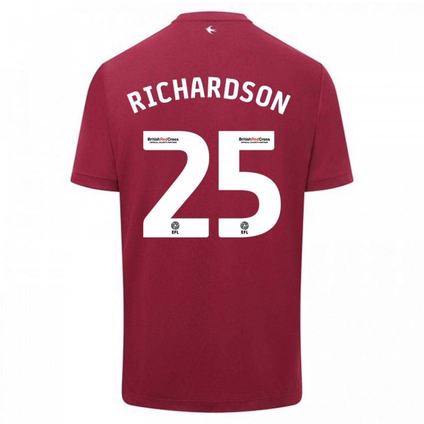 Børn Tija Richardson #25 Rød Udebane Spillertrøjer 2023/24 Trøje T-Shirt