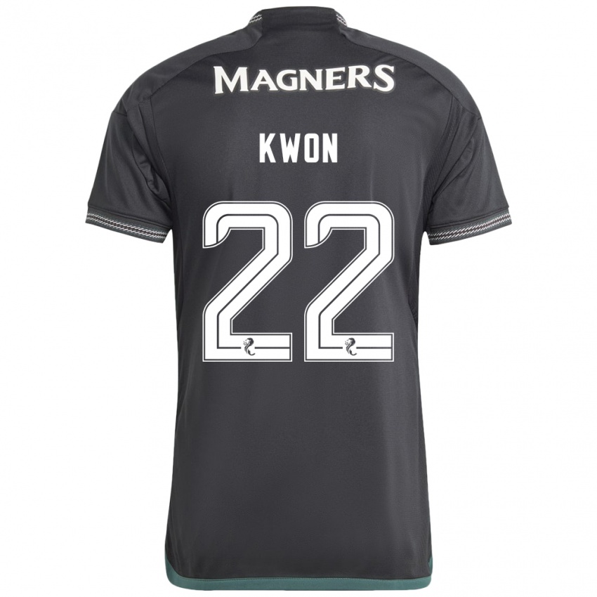 Børn Hyeok-Kyu Kwon #22 Sort Udebane Spillertrøjer 2023/24 Trøje T-Shirt