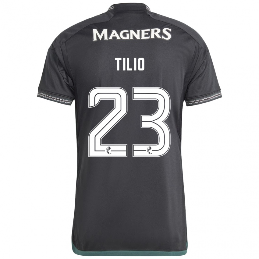 Børn Marco Tilio #23 Sort Udebane Spillertrøjer 2023/24 Trøje T-Shirt