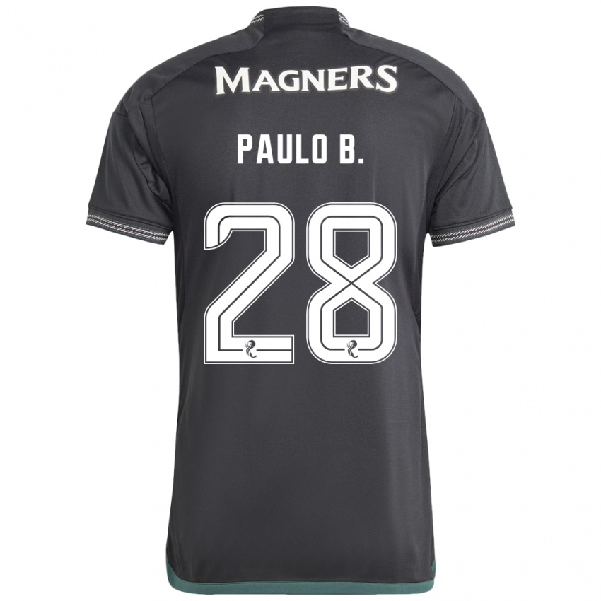 Børn Paulo Bernardo #28 Sort Udebane Spillertrøjer 2023/24 Trøje T-Shirt