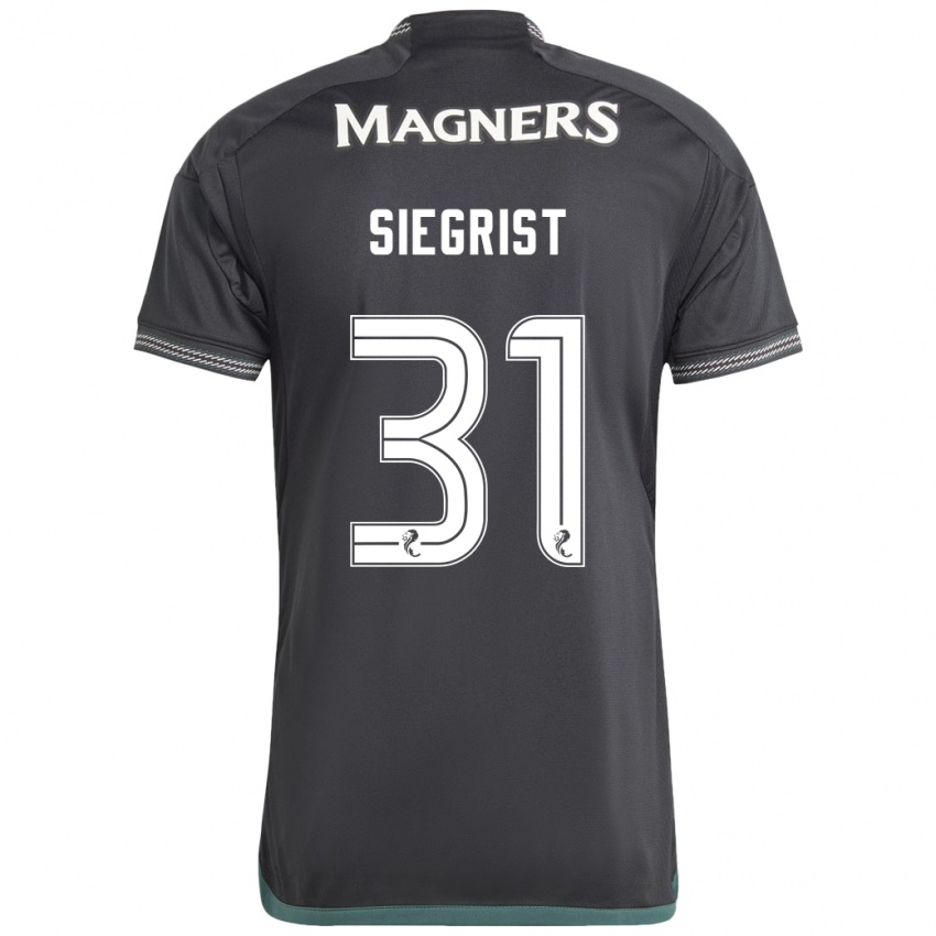 Børn Benjamin Siegrist #31 Sort Udebane Spillertrøjer 2023/24 Trøje T-Shirt