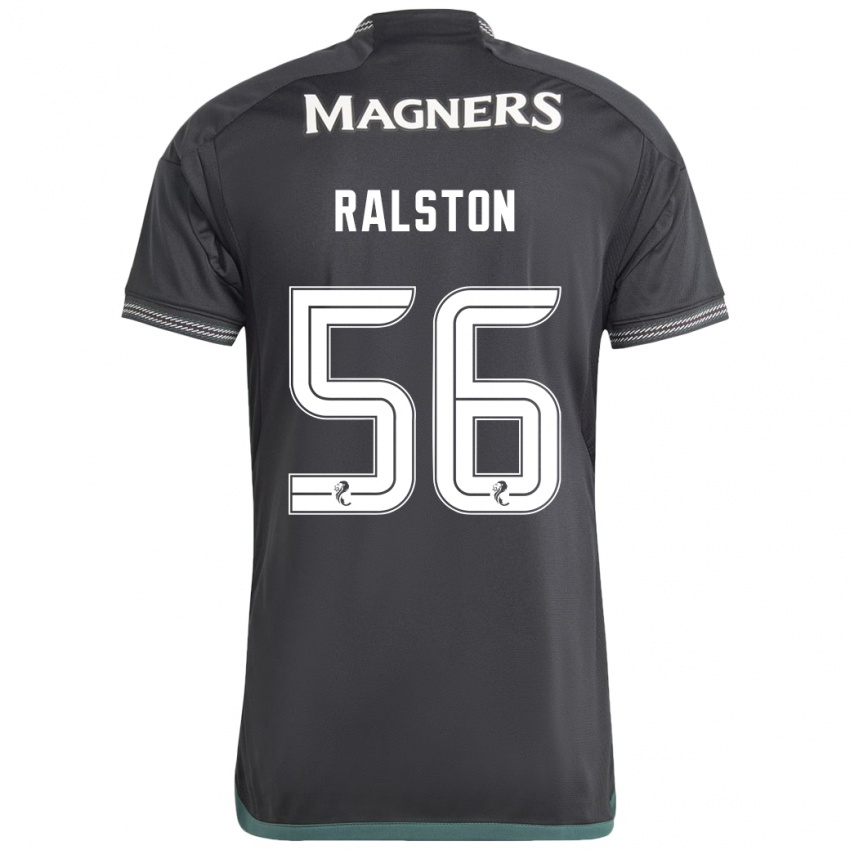 Børn Anthony Ralston #56 Sort Udebane Spillertrøjer 2023/24 Trøje T-Shirt