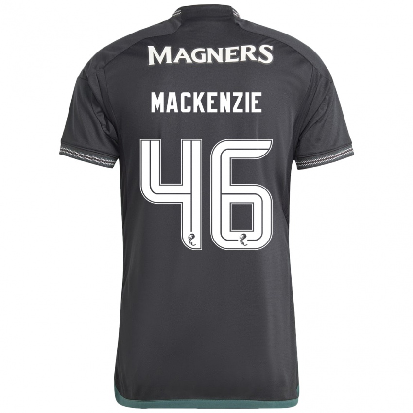 Børn Magnus Mackenzie #46 Sort Udebane Spillertrøjer 2023/24 Trøje T-Shirt