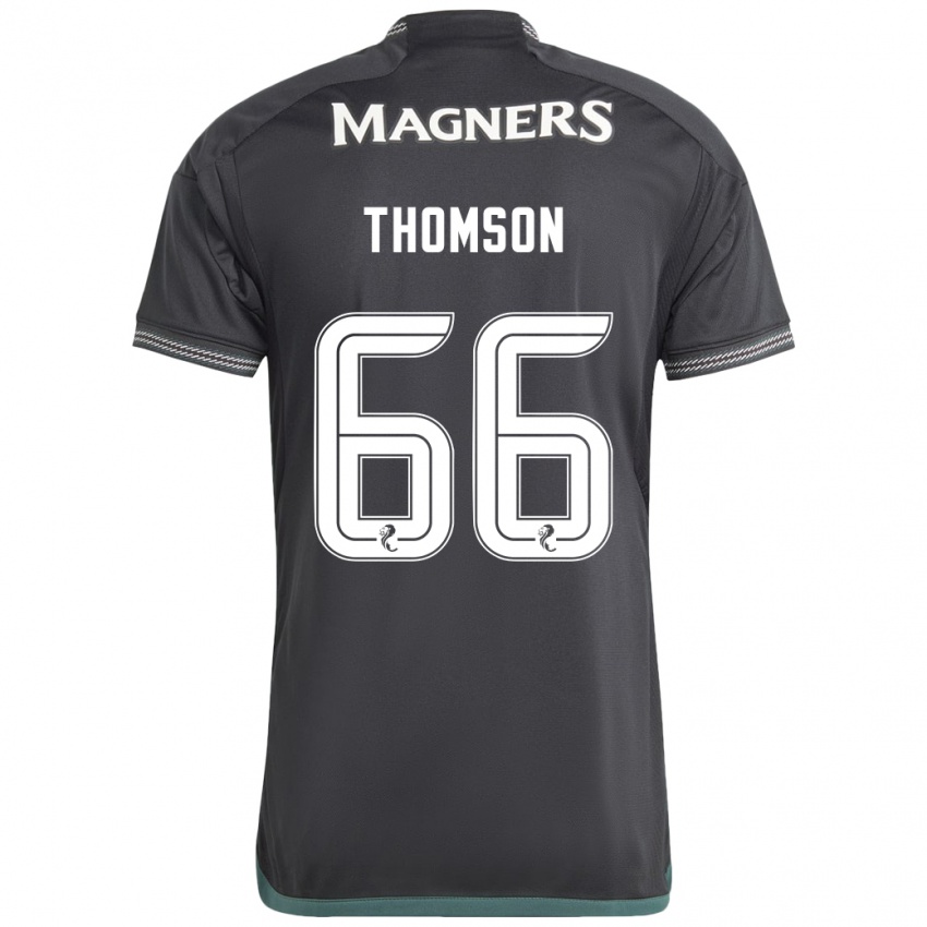 Børn Corey Thomson #66 Sort Udebane Spillertrøjer 2023/24 Trøje T-Shirt