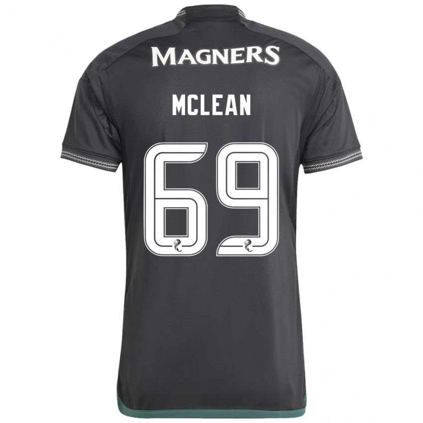 Børn Kai Mclean #69 Sort Udebane Spillertrøjer 2023/24 Trøje T-Shirt