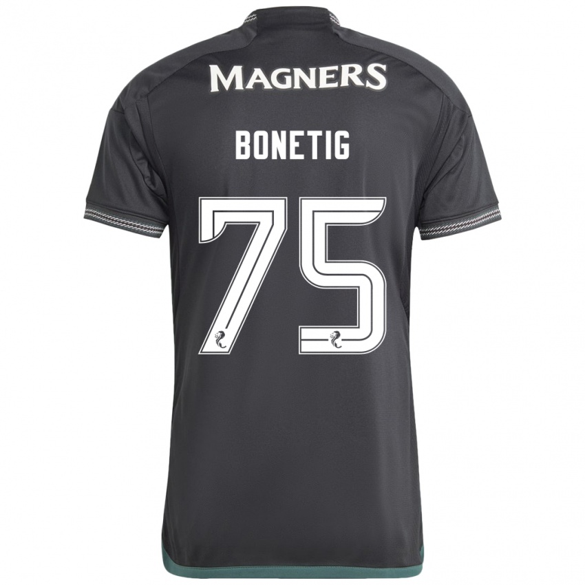 Børn Liam Bonetig #75 Sort Udebane Spillertrøjer 2023/24 Trøje T-Shirt