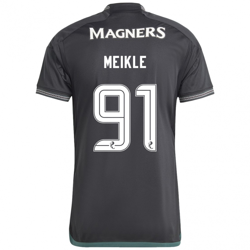 Børn Jamie Meikle #91 Sort Udebane Spillertrøjer 2023/24 Trøje T-Shirt