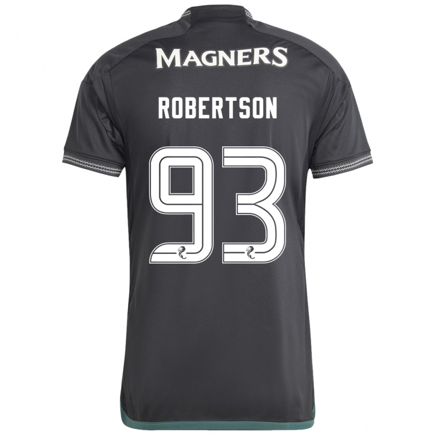 Børn Mitchell Robertson #93 Sort Udebane Spillertrøjer 2023/24 Trøje T-Shirt