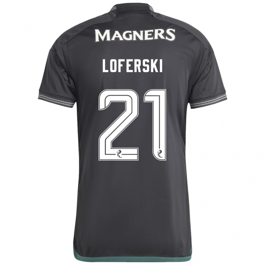 Børn Kit Loferski #21 Sort Udebane Spillertrøjer 2023/24 Trøje T-Shirt