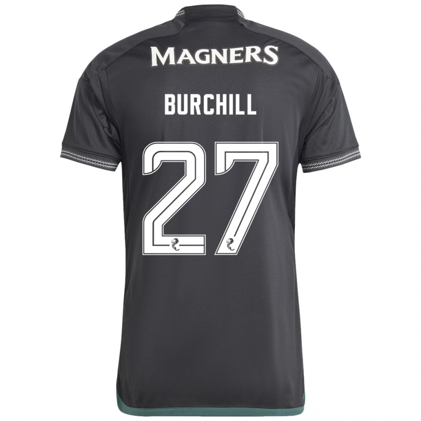 Børn Tiree Burchill #27 Sort Udebane Spillertrøjer 2023/24 Trøje T-Shirt