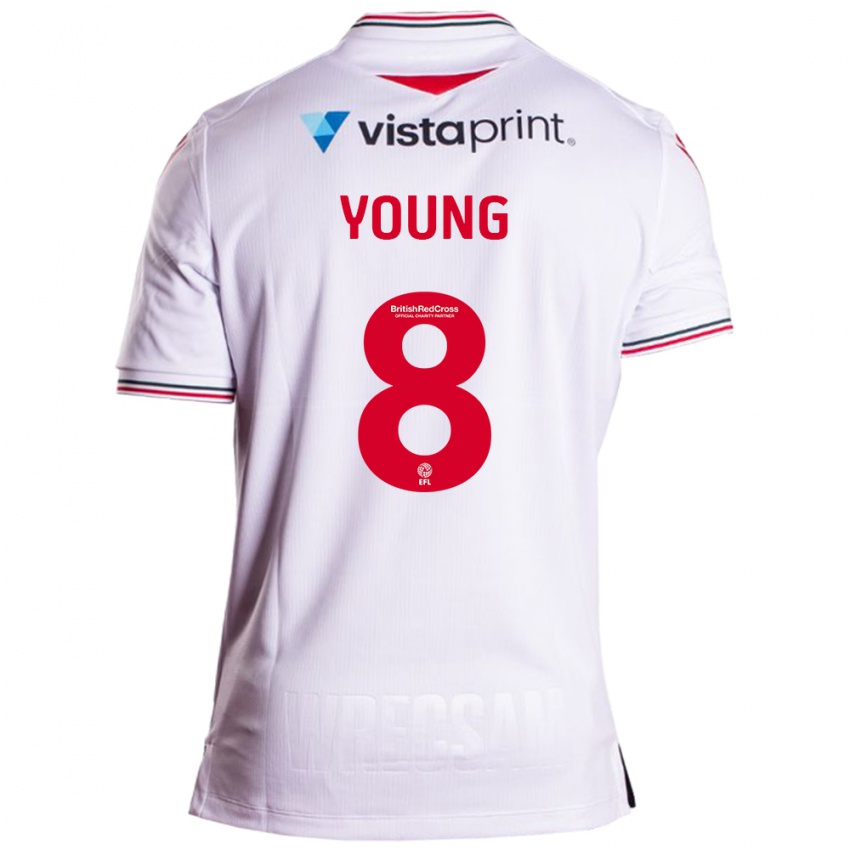 Børn Luke Young #8 Hvid Udebane Spillertrøjer 2023/24 Trøje T-Shirt