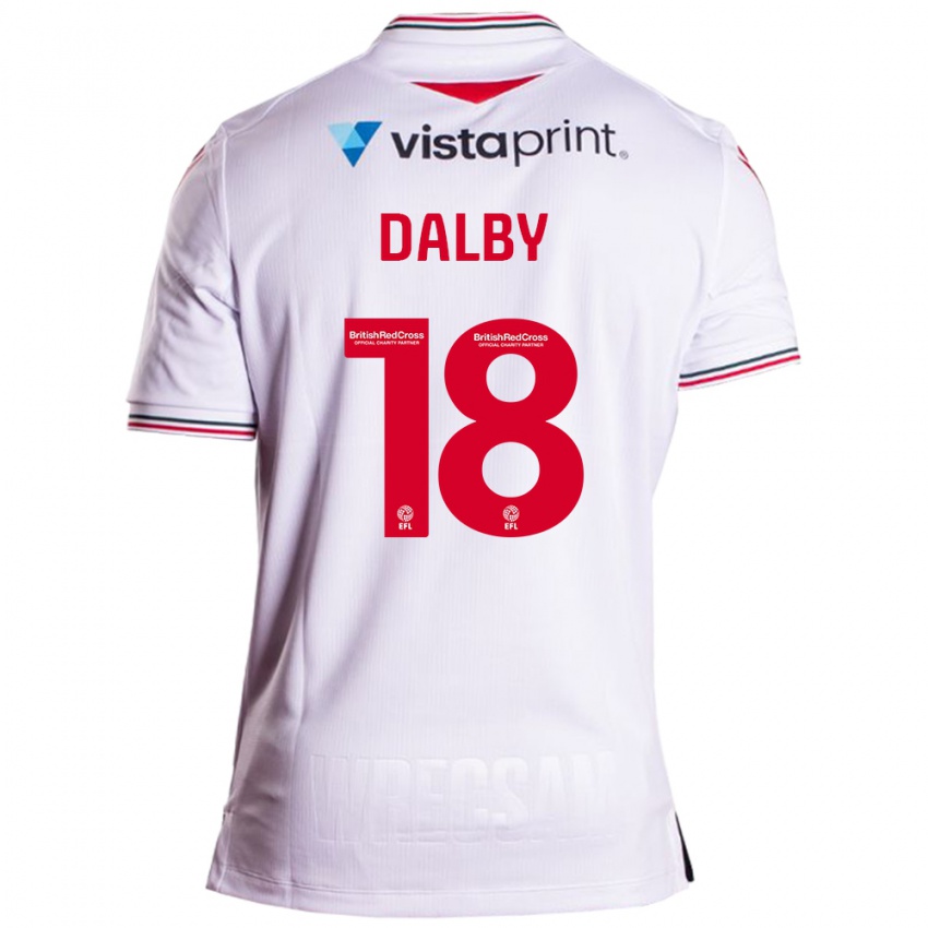 Børn Sam Dalby #18 Hvid Udebane Spillertrøjer 2023/24 Trøje T-Shirt