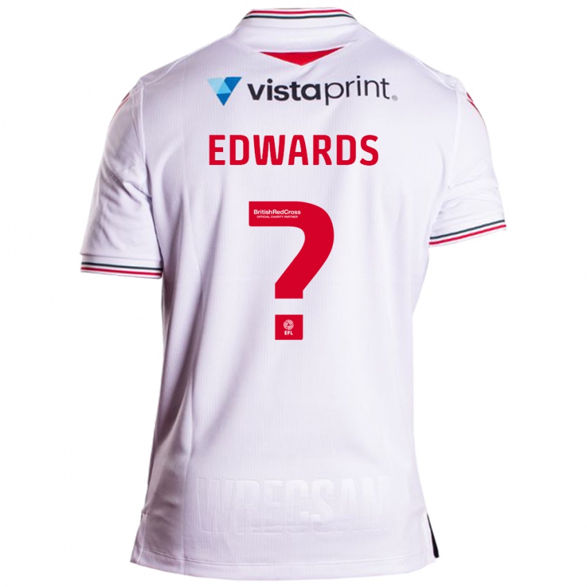 Børn Callum Edwards #0 Hvid Udebane Spillertrøjer 2023/24 Trøje T-Shirt