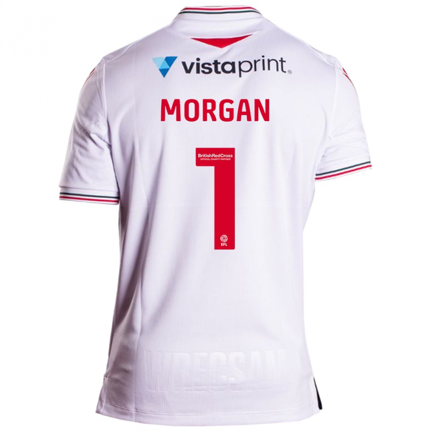 Børn Delyth Morgan #1 Hvid Udebane Spillertrøjer 2023/24 Trøje T-Shirt