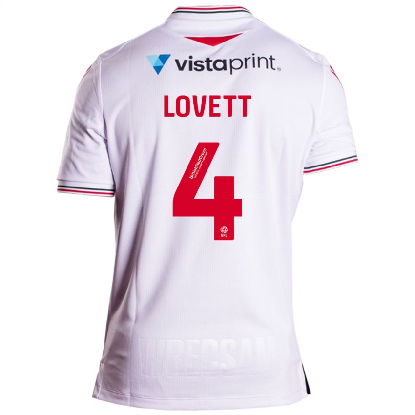 Børn Erin Lovett #4 Hvid Udebane Spillertrøjer 2023/24 Trøje T-Shirt