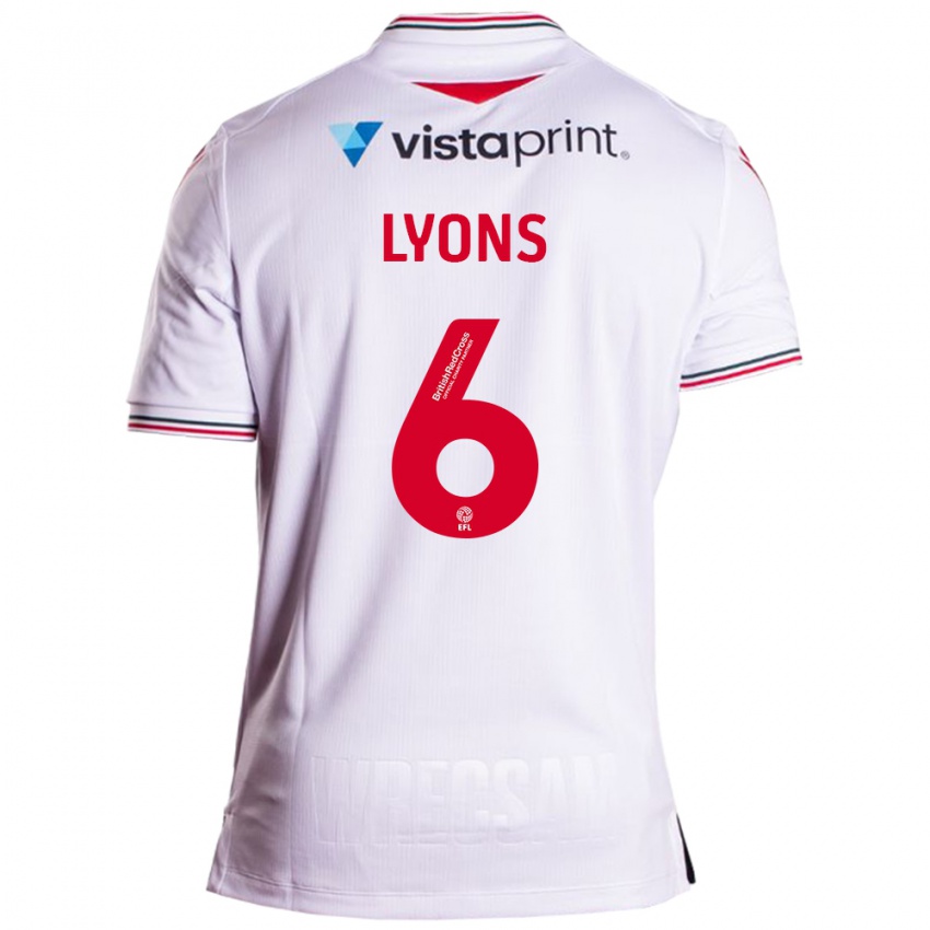 Børn Lauryn Lyons #6 Hvid Udebane Spillertrøjer 2023/24 Trøje T-Shirt