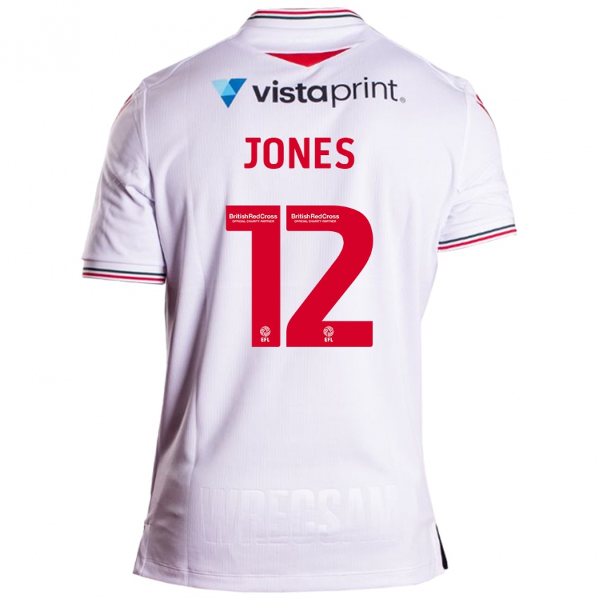 Børn Carra Jones #12 Hvid Udebane Spillertrøjer 2023/24 Trøje T-Shirt