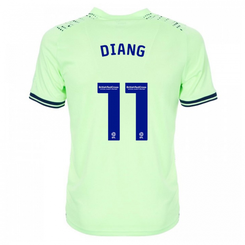 Børn Grady Diangana #11 Flåde Udebane Spillertrøjer 2023/24 Trøje T-Shirt